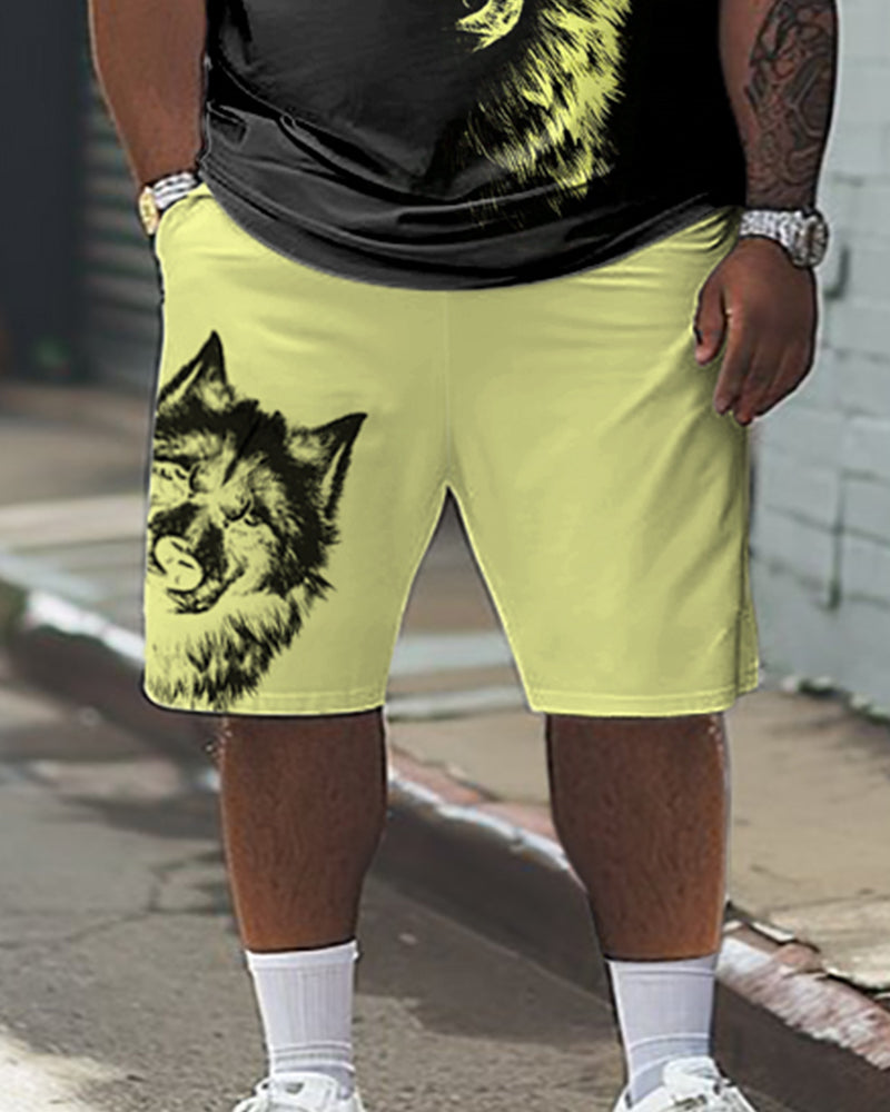 Big & Tall Streetwear T-Shirt Shorts Set for big men view 3