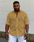 Big & Tall Khaki Business Casual Long Sleeve Shirt for big men view 1