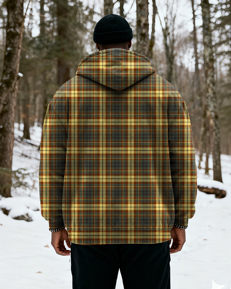 Big & Tall Yellow Plaid Graphic Hoodie for big men view 3
