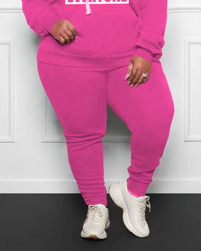 Big & Tall Red Graphic Hoodie Sweatpants Set for big men view 3