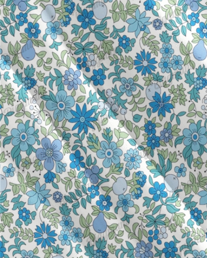 Big & Tall Blue Floral Long Sleeve Shirt for big men view 5