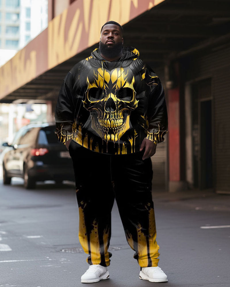 Big & Tall Graffiti Streetwear Hoodie Sweatpants Set for big men view 1