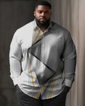 Big & Tall Plaid Shirt Pants Set for big men