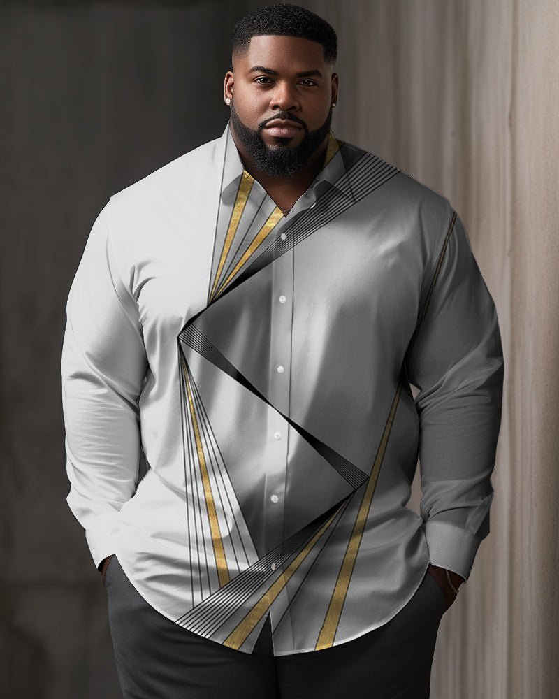 Big & Tall Plaid Shirt Pants Set for big men
