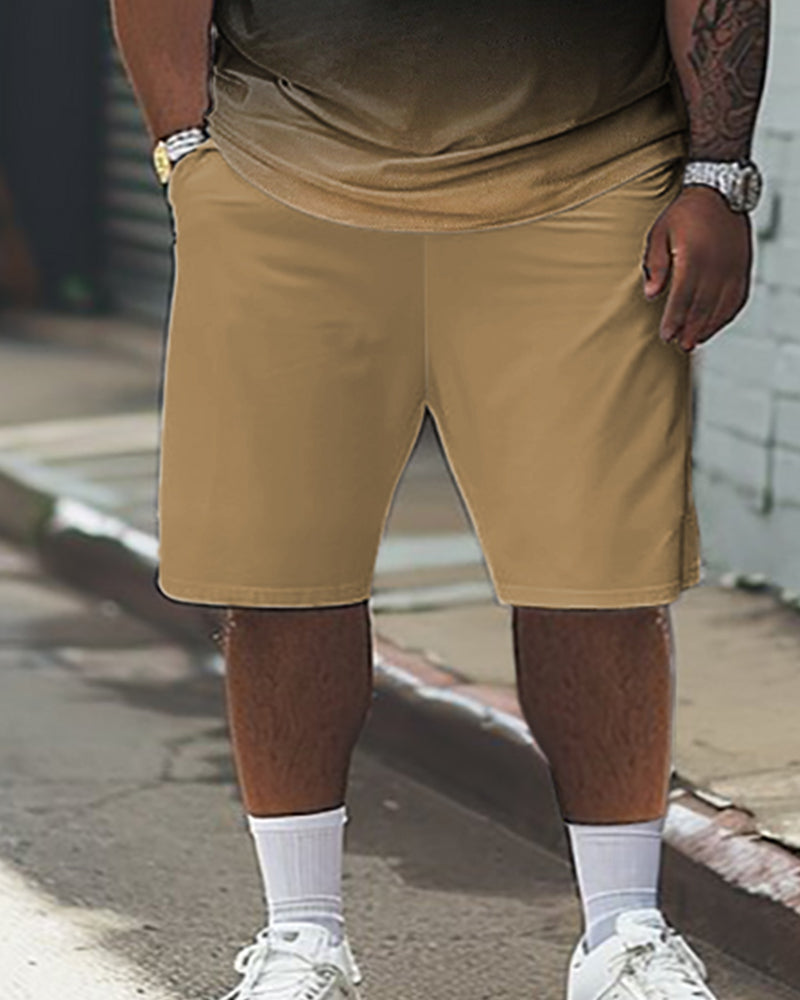 Big & Tall Gradient Graphic T-Shirt Shorts Set for big men view 3