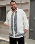 Big & Tall Geometric Striped Two-piece Set for big men view 1