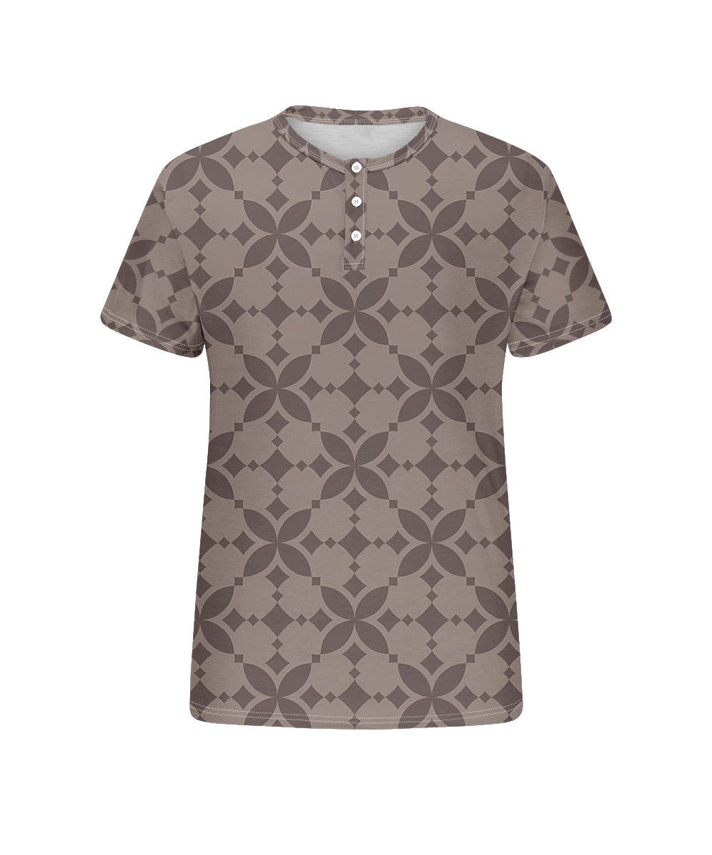 Big & Tall Brown Geometric Graphic T-Shirt for big men view 4