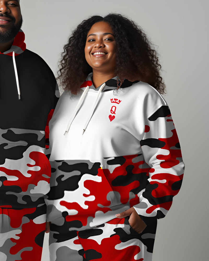 Big & Tall Graphic Camouflage Hoodie Sweatpants Set for big men view 2