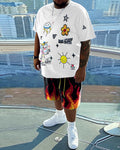Big & Tall Athletic T-Shirt Shorts Set for big men view 1