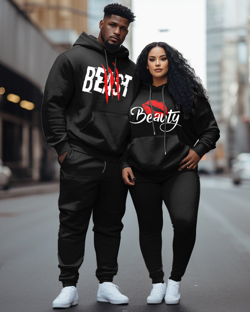 Big & Tall Graffiti Hoodie Sweatpants Set for big men view 1