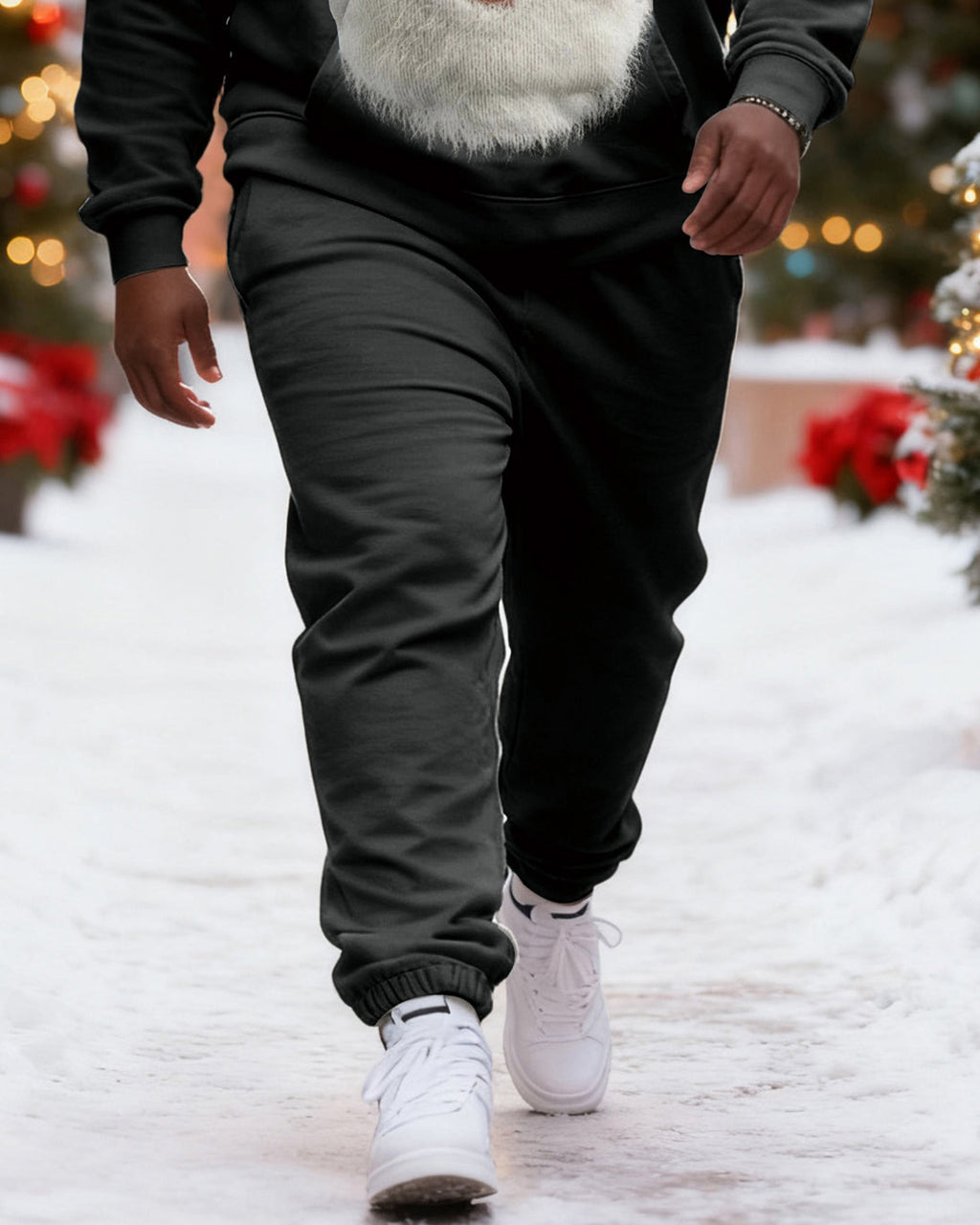 Big & Tall Graffiti Streetwear Hoodie Sweatpants Set for big men view 4