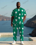 Big & Tall Colorblock Streetwear T-Shirt Pants Set for big men view 2