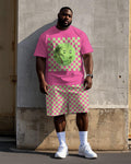 Big & Tall Hawaiian Smiley T-Shirt Shorts Set for big men view 1