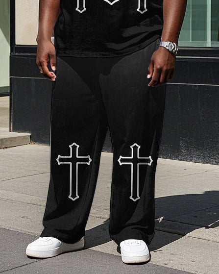 Big & Tall Graffiti T-Shirt Pants Set for big men view 3