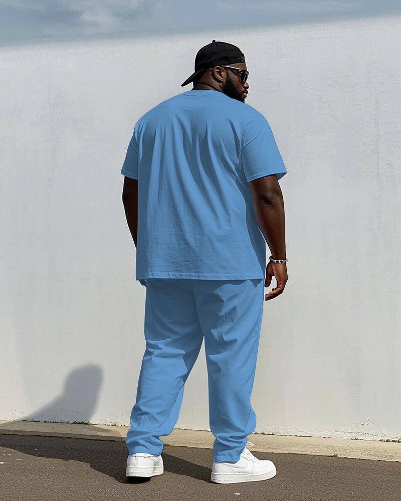 Big & Tall Graphic Streetwear T-Shirt Pants Set for big men view 4