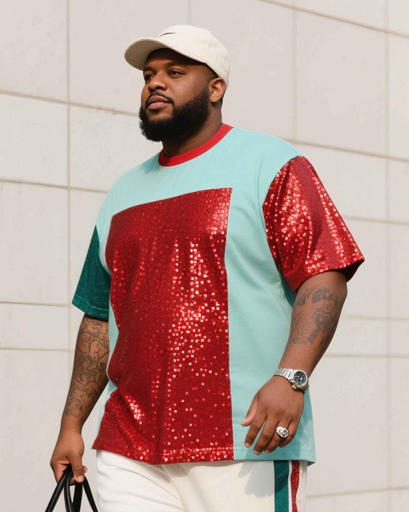 Big & Tall Streetwear Two-piece Set for big men view 2