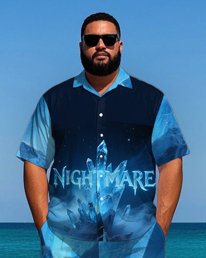 Big & Tall Colorblock T-Shirt Shorts Set for big men view 1