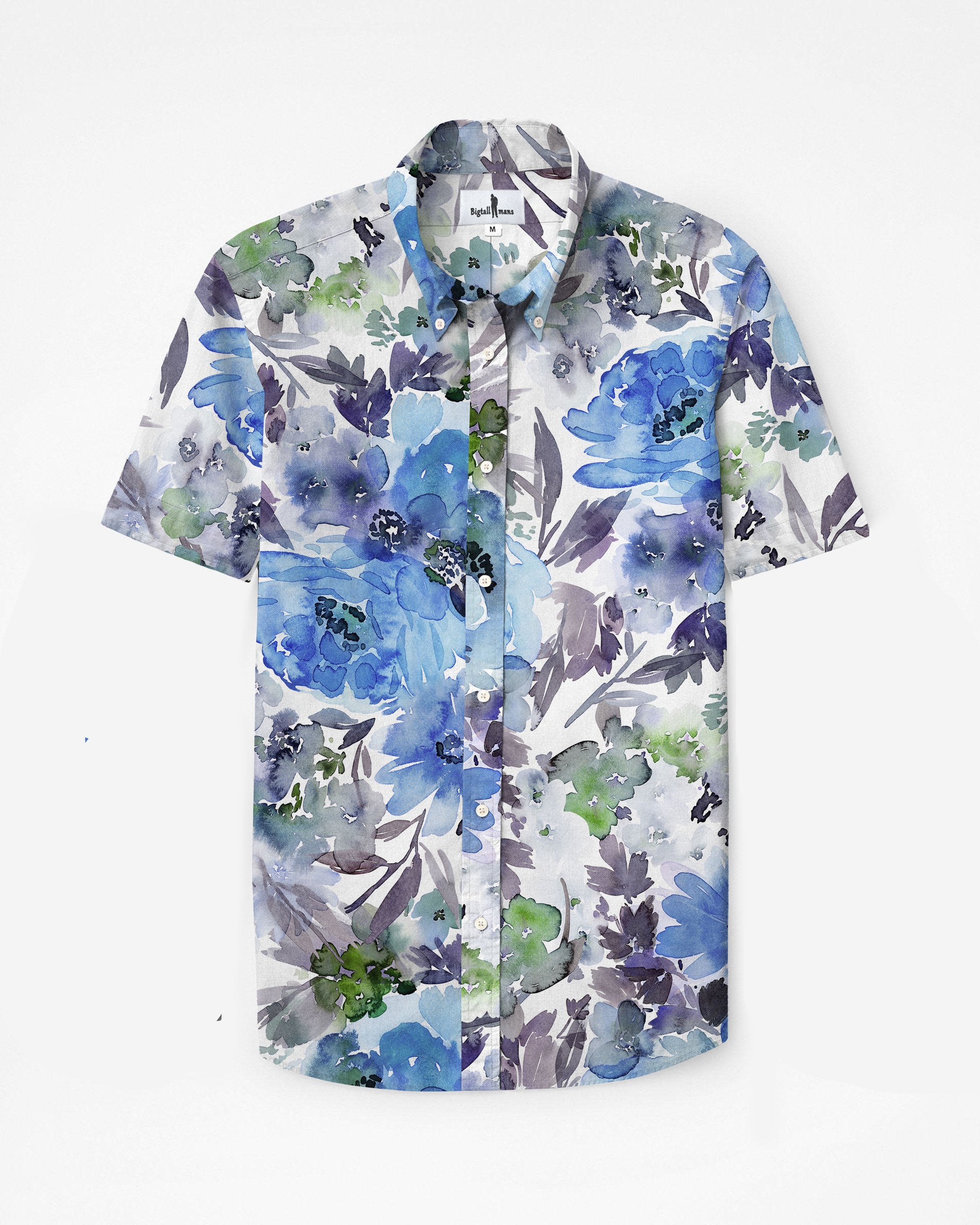 Big & Tall Floral Short Sleeve Shirt for big men view 1