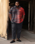Big & Tall Gradient Striped Graphic T-Shirt Pants Set for big men view 1