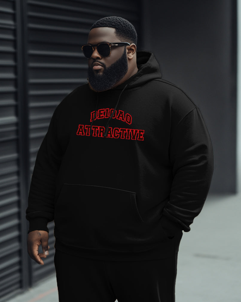 Big & Tall Graphic Hoodie Sweatpants Set for big men view 2