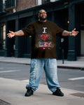 Big & Tall Denim Graphic T-Shirt Pants Set for big men view 1