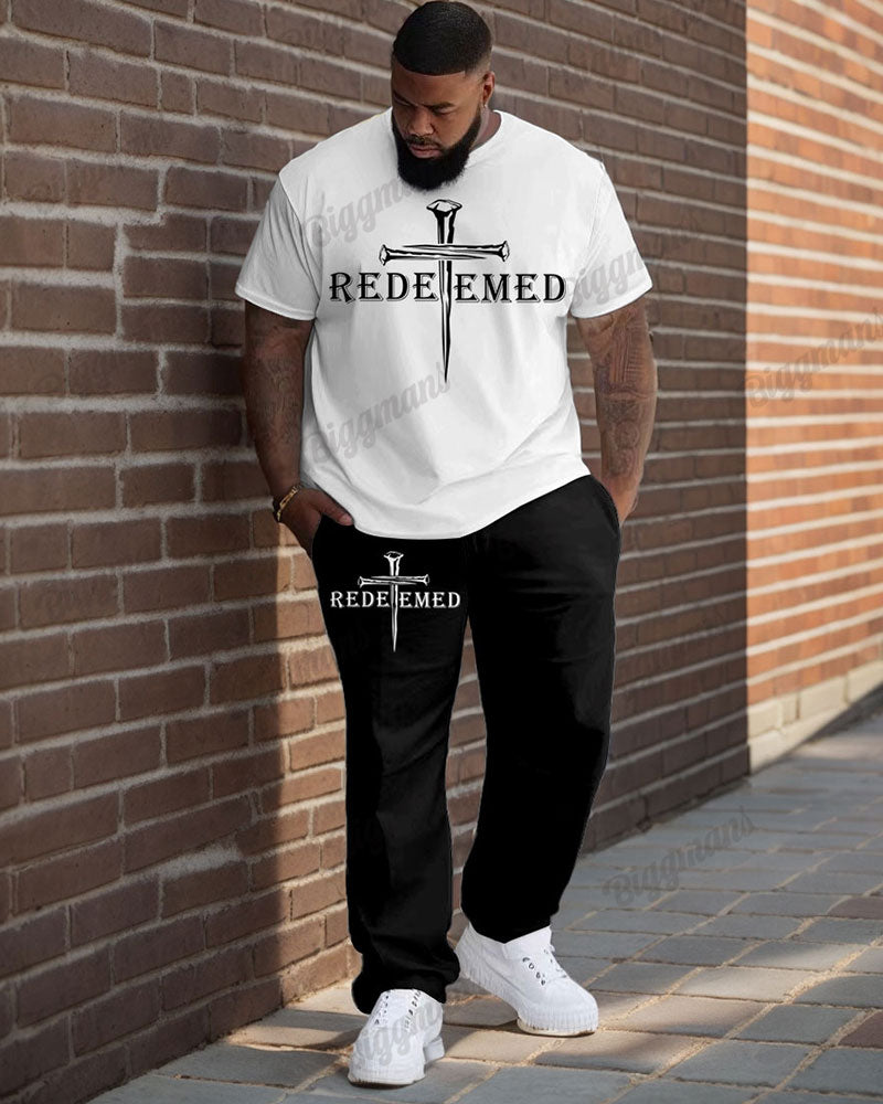 Big & Tall Graphic T-Shirt Pants Set for big men view 1