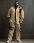 Big & Tall Graphic Patchwork Two-piece Set for big men view 1