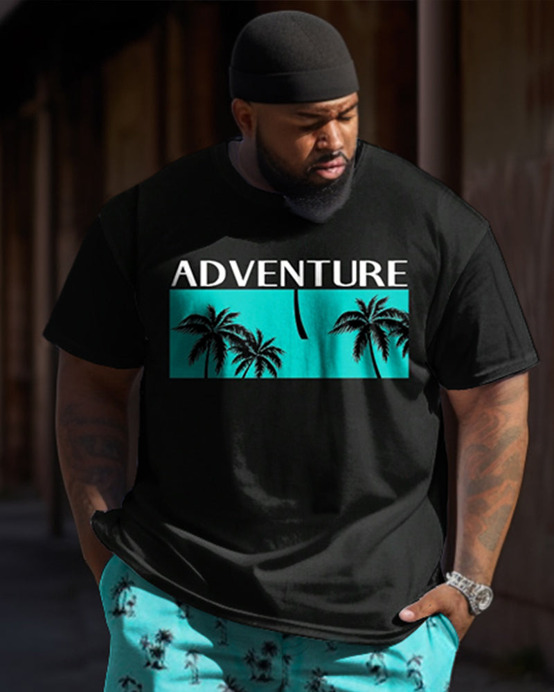 Big & Tall Hawaiian T-Shirt Pants Set for big men view 2