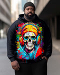 Big & Tall Graffiti Skull Hoodie for big men