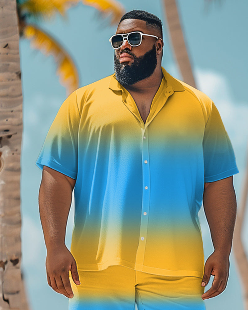Big & Tall Hawaiian Gradient Graphic Jeans for big men view 2