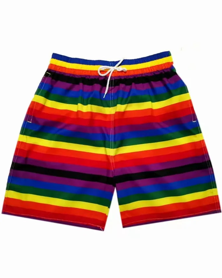 Big & Tall Hawaiian Gradient Striped Shorts for big men