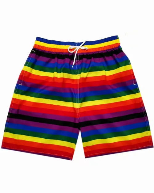 Big & Tall Hawaiian Gradient Striped Shorts for big men