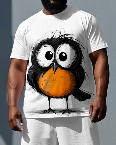 Big & Tall Graphic T-Shirt Shorts Set for big men view 2