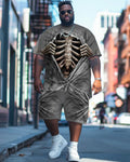 Big & Tall Graphic Streetwear T-Shirt Shorts Set for big men view 1