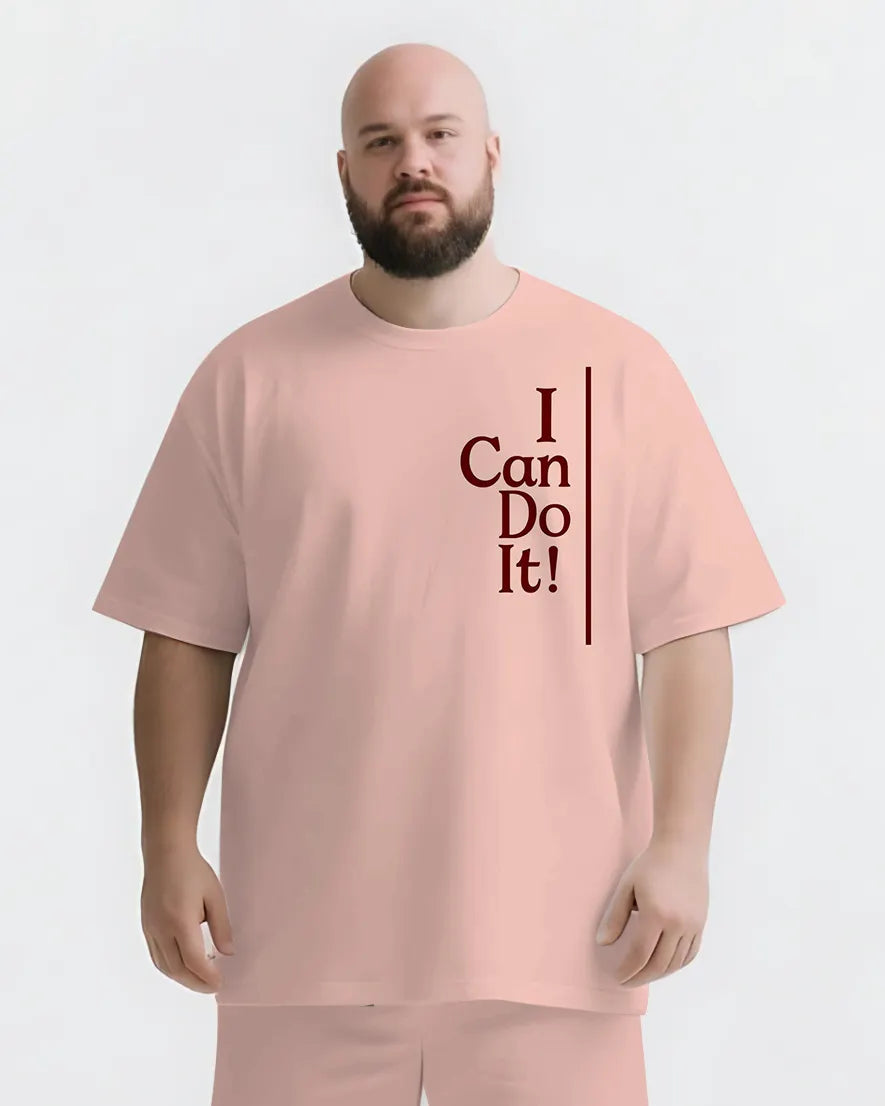 Big & Tall Graphic Streetwear Two-piece Set for big men view 6