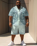 Big & Tall Blue Geometric Graphic Jeans for big men view 1