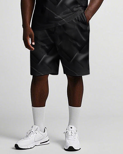 Big & Tall Gradient T-Shirt Shorts Set for big men view 3