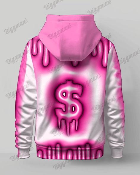 Big & Tall Pink Graphic Hoodie Sweatpants Set for big men view 4