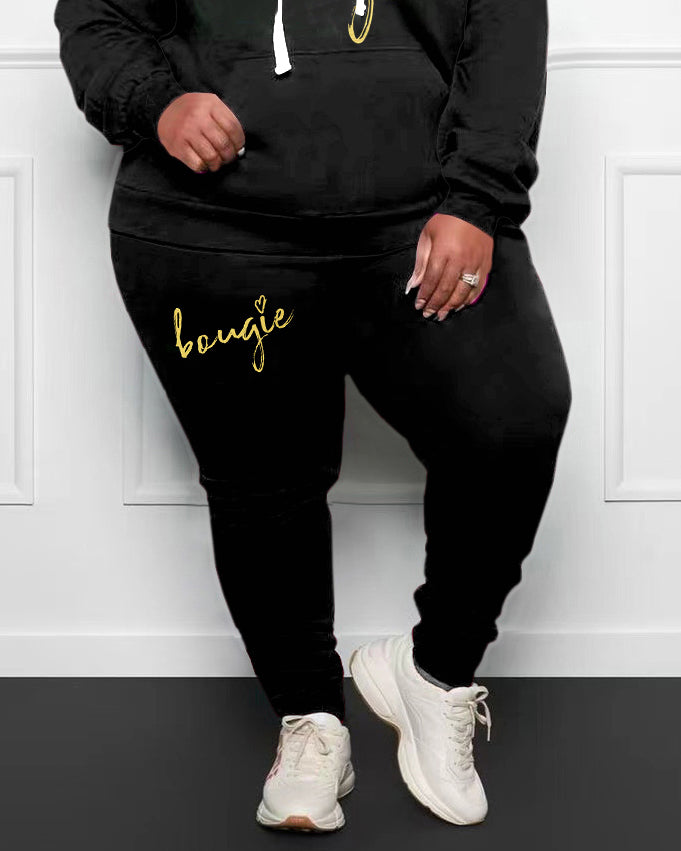 Big & Tall Graphic Hoodie Sweatpants Set for big men view 3