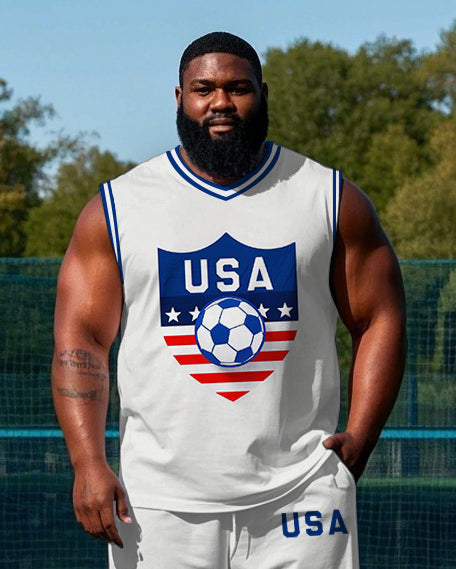 Big & Tall Graphic Athletic Two-piece Set for big men view 2