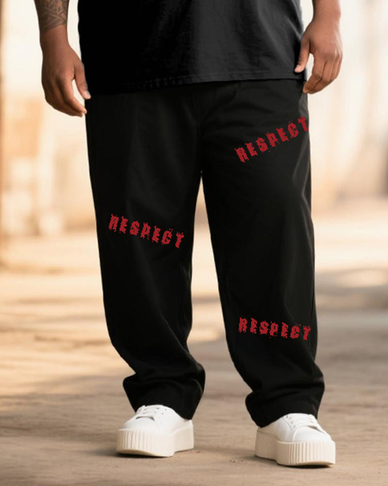 Big & Tall Graphic Graffiti Skull T-Shirt Pants Set for big men view 3