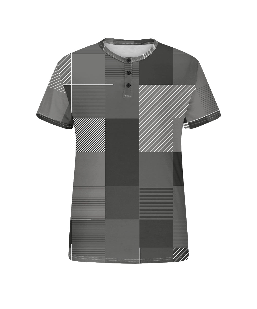 Big & Tall Gray Geometric Graphic T-Shirt for big men view 4