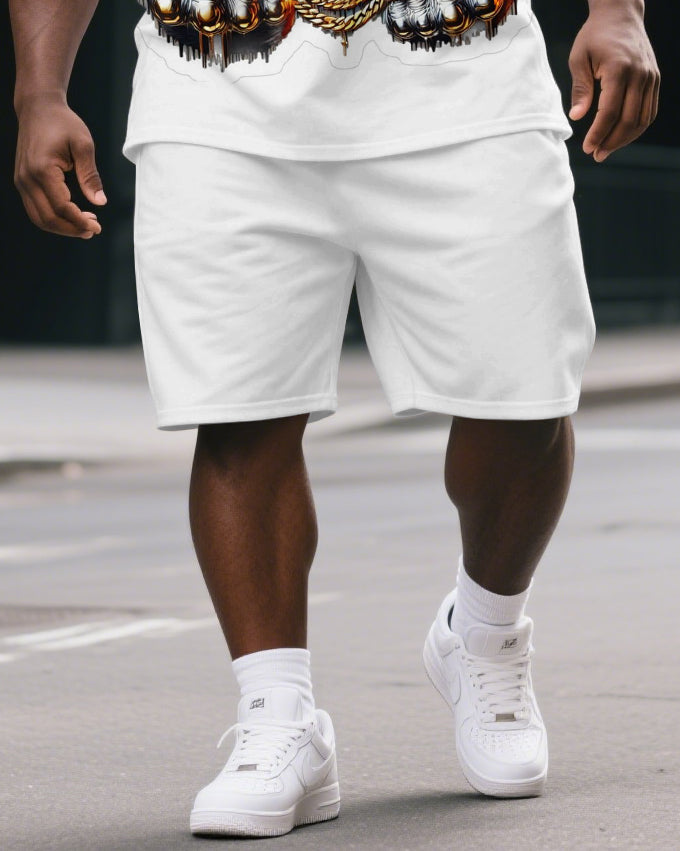 Big & Tall Graphic T-Shirt Shorts Set for big men view 3