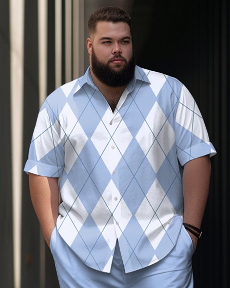 Big & Tall Business Casual T-Shirt Pants Set for big men view 2