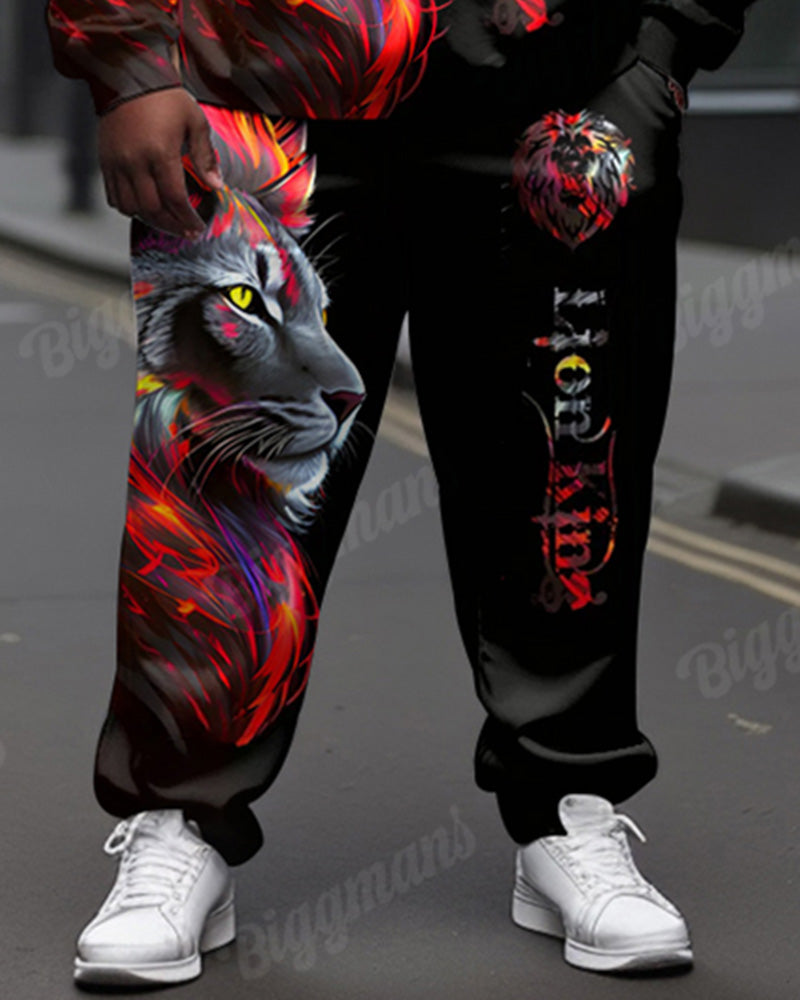 Big & Tall Graphic Streetwear Hoodie Sweatpants Set for big men view 3