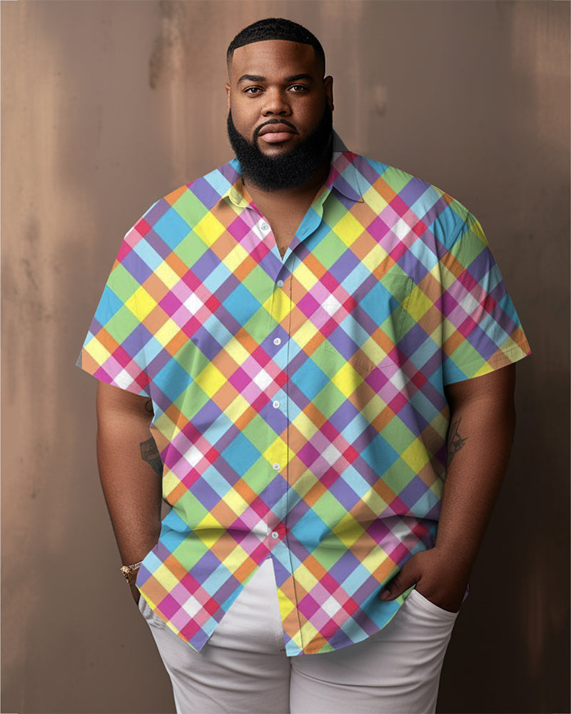 Big & Tall Plaid Striped Jeans for big men