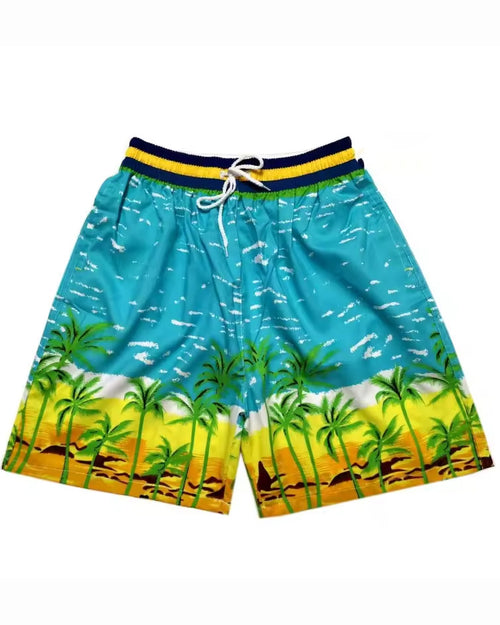 Big & Tall Hawaiian Striped Shorts for big men