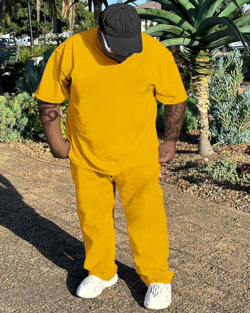 Big & Tall Solid Color Two-piece Set for big men view 6