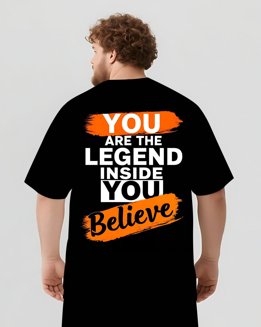 Big & Tall Graphic Streetwear T-Shirt Shorts Set for big men view 4