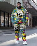 Big & Tall Graffiti Hoodie Sweatpants Set for big men view 1